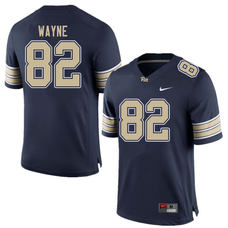 Men #82 Jared Wayne Pitt Panthers College Football Jerseys Sale-Home Navy